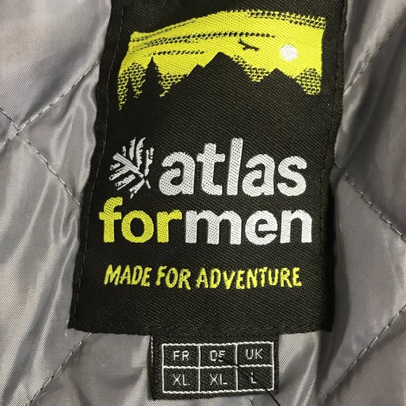 Atlas For Men Black Jacket Coat Sz Large Removable Hood Pockets Hockey Champions - Picture 11 of 12